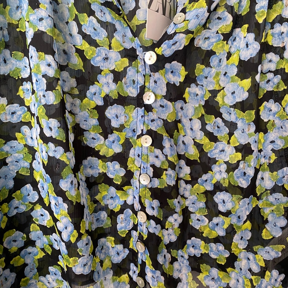 ZARA Floral Blouse NWT! - Picture 8 of 8